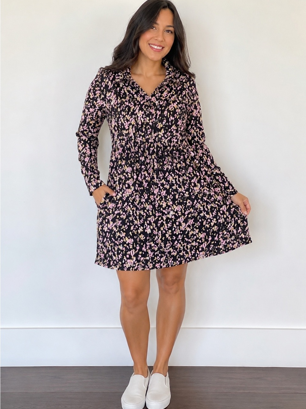 Seraphine Floral Maternity Shirt Dress Nursing Friendly Size 4 US